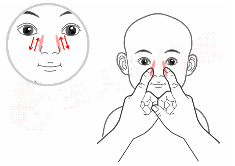 感冒鼻子不通气按摩手法图_感冒鼻子快速通气小妙招按摩法_感冒了如何让鼻子通气按摩